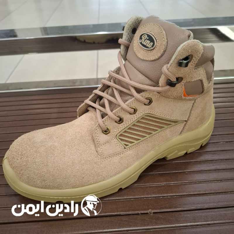 کفش ایمنی رینو کامپوزیت خاکی رنگ ترجمه و خط فاصله