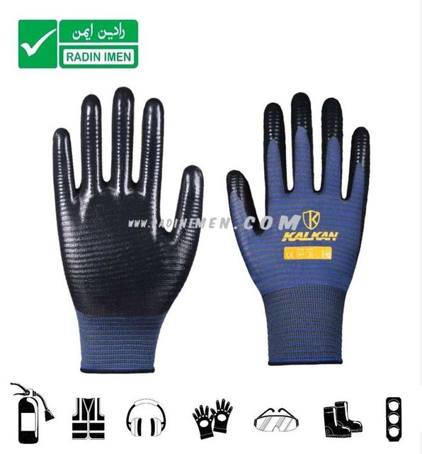 دستکش ایمنی زبرا نیتریل 1/2 کالکان دستکش ایمنی زبرا نیتریل 1/2 کالکان